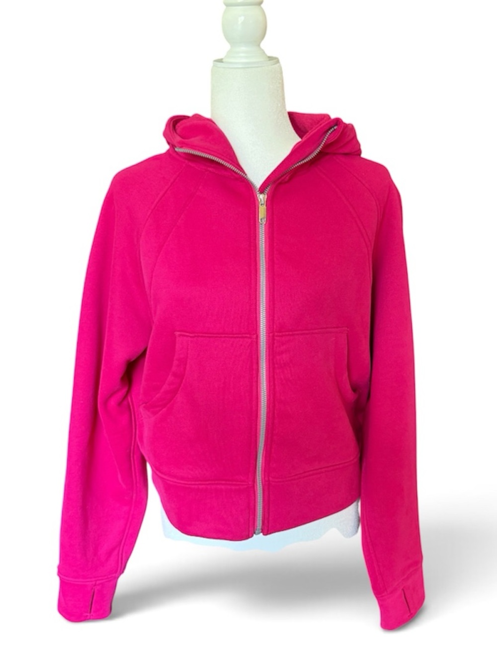 Hot Pink Zip-Up Hoodie Jacket- Medium